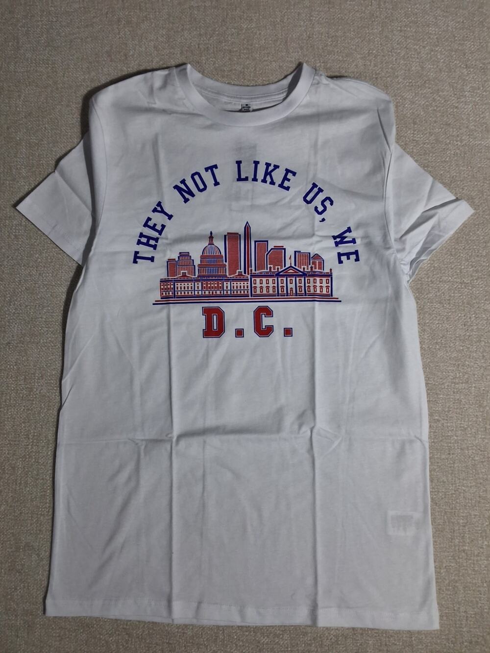 Mister T DC They Not Like Us White Graphic Shirt Mens Medium NWT Tee